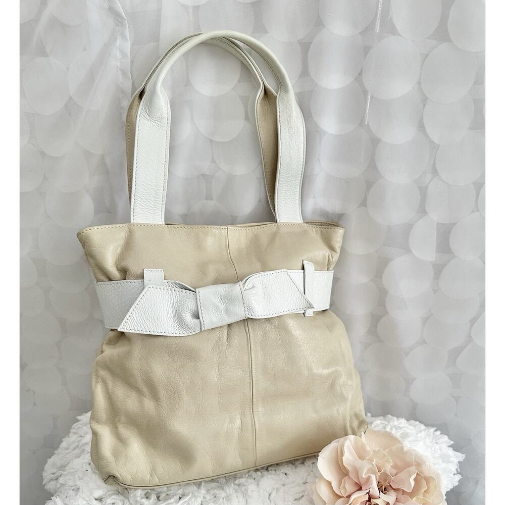 roberta gandolfi handbag Bow Beige White Designer Purse Shoulder Bag